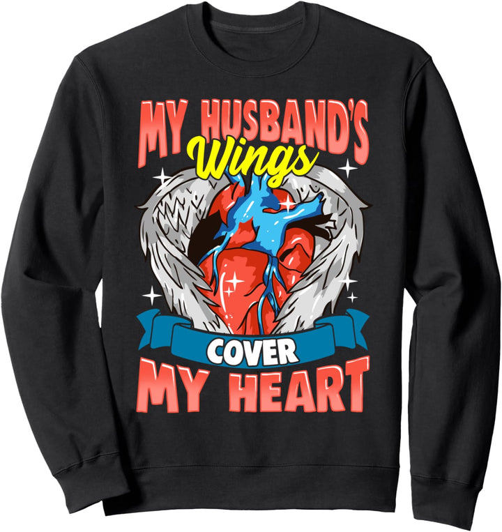 Die Flügel meines Mannes bedecken mein Herz Sweatshirt