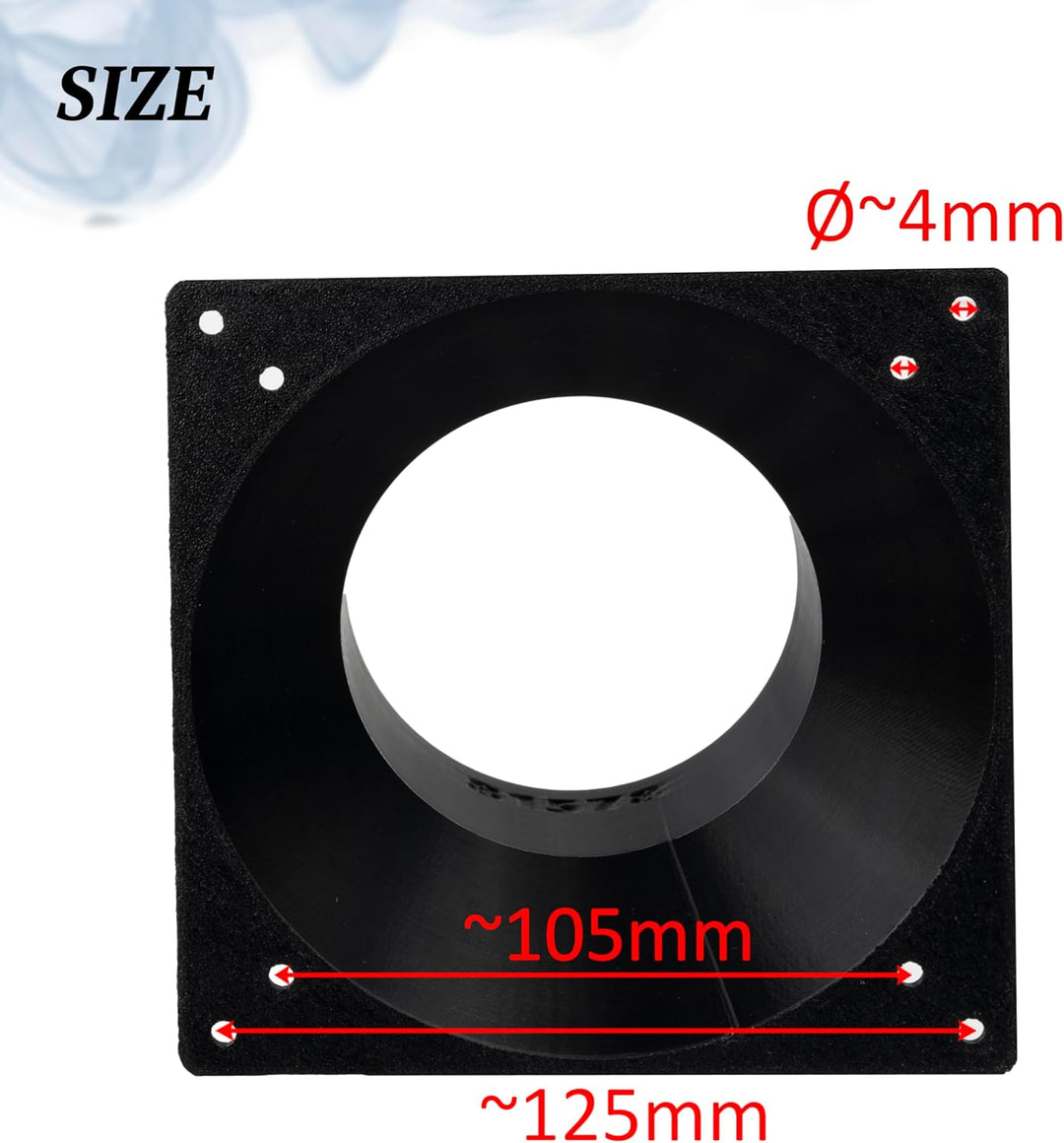AERZETIX Quadratisch-Rund-Adapter für Luftstrom für Lüftungskanal 140x140 mm Ø88 mm aus ABS-Kunststo
