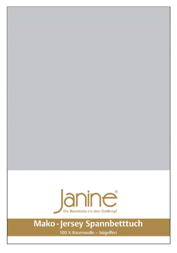 Janine Spannbetttuch 5007 Mako Jersey 180/200 bis 200/200 cm Silber Fb. 18 180/200 cm - 200/200 cm S