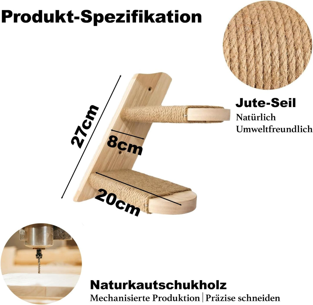 Katzentreppe Kletterwand für Katzen, Katzenleiter Katzenbretter für die Wand, Katzen wandelemente mi