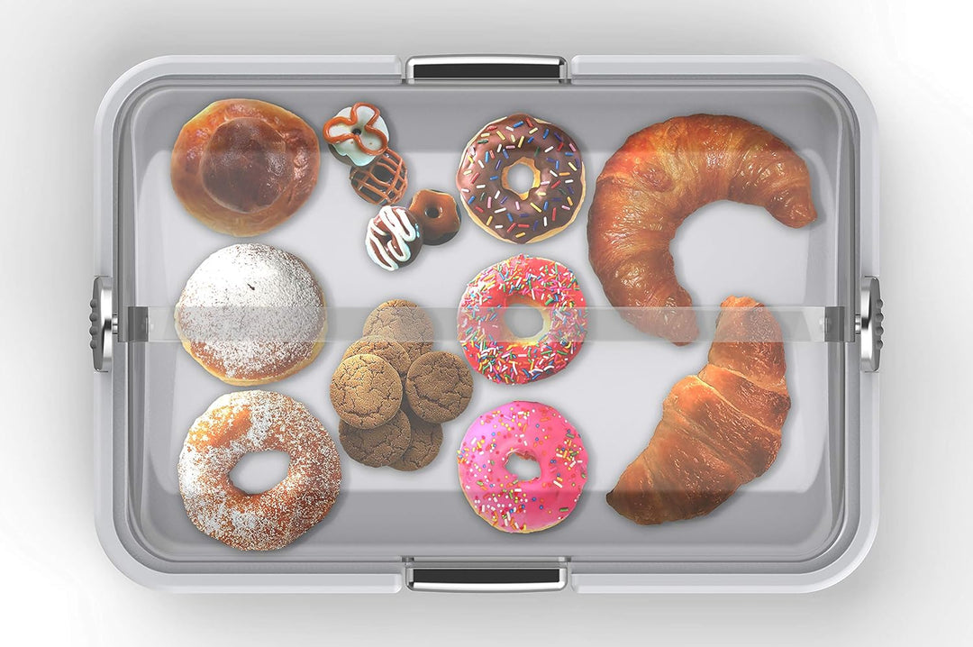 BIESSE Classica Mehrzweck-Brotkasten Doppelt, Polypropylen, Silberfarben/Weiss, 44,2 x 31 x 40,5 cm