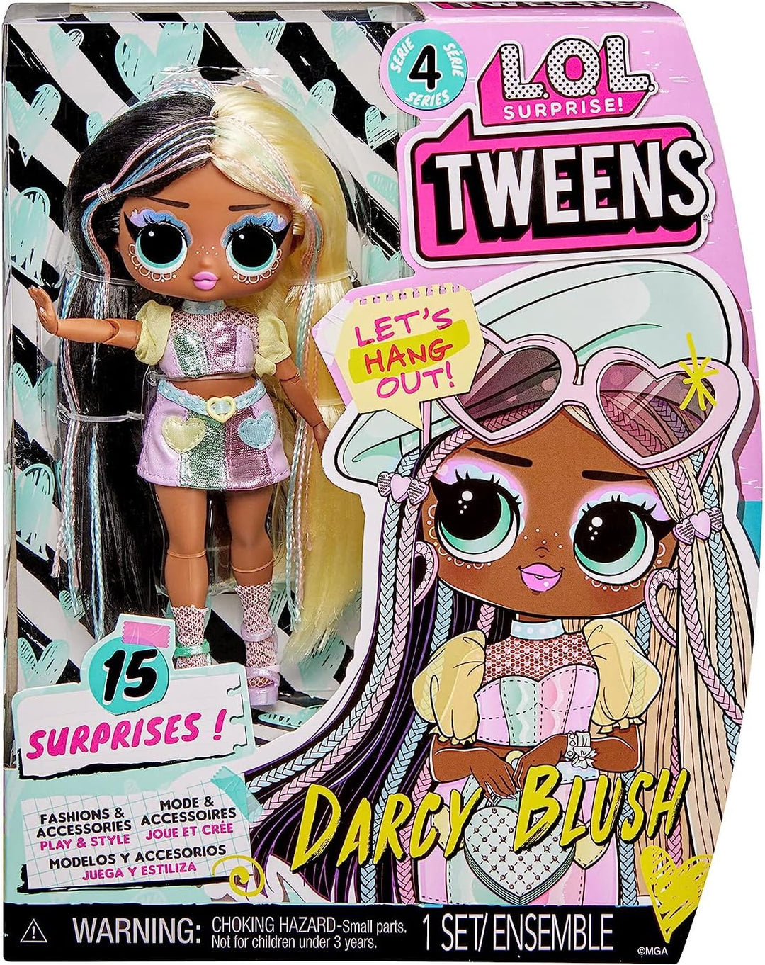 LOL Surprise Tweens Serie 4 Modepuppe - DARCY BLUSH - Packe 15 Überraschungen und fabelhafte Accesso