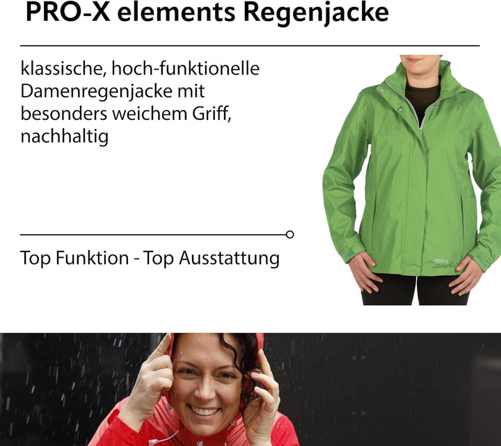 PRO-X elements Damenjacke CARRIE I Damen Regenjacke mit verschweissten Nähten, Unterarmbelüftung ink