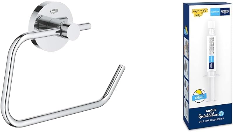 GROHE Start - Papierhalter (Material: Metall, verdeckte Befestigung, ohne Deckel, langlebig), Chrom,