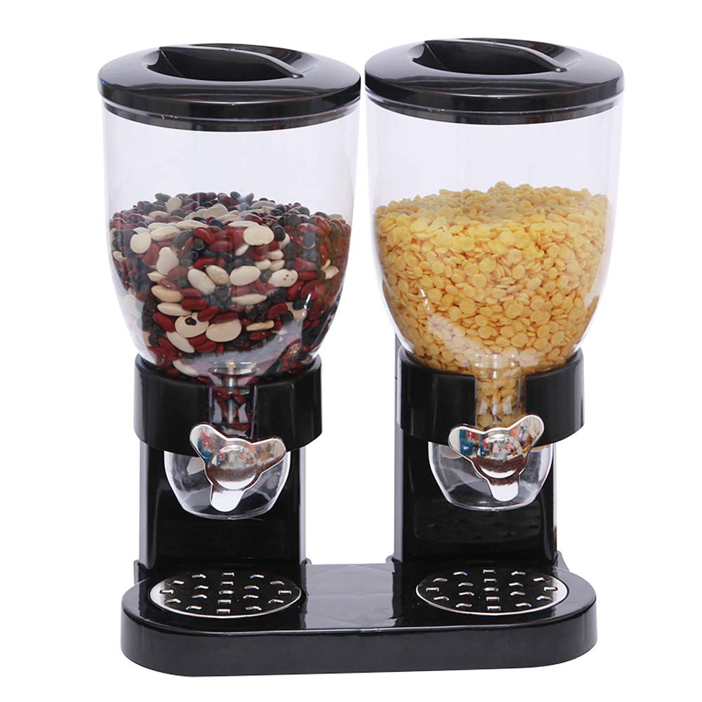 Supfine Müslispender Doppelt, 2 x 3,5 Liter Behälter Müslispender, Cerealienspender für Getreide, Tr