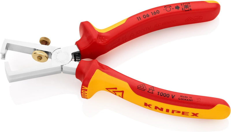 Knipex 00 20 12 – Elektro-Paket mit drei VDE-geprüften Zangen & 11 06 160 Abisolierzange, VDE-geprüf