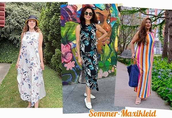 AUSELILY Maxikleider Damen Sommer Ärmellos Strandkleid Lang Sommer-Kleider Tank T-Shirt Kleid mit Ta