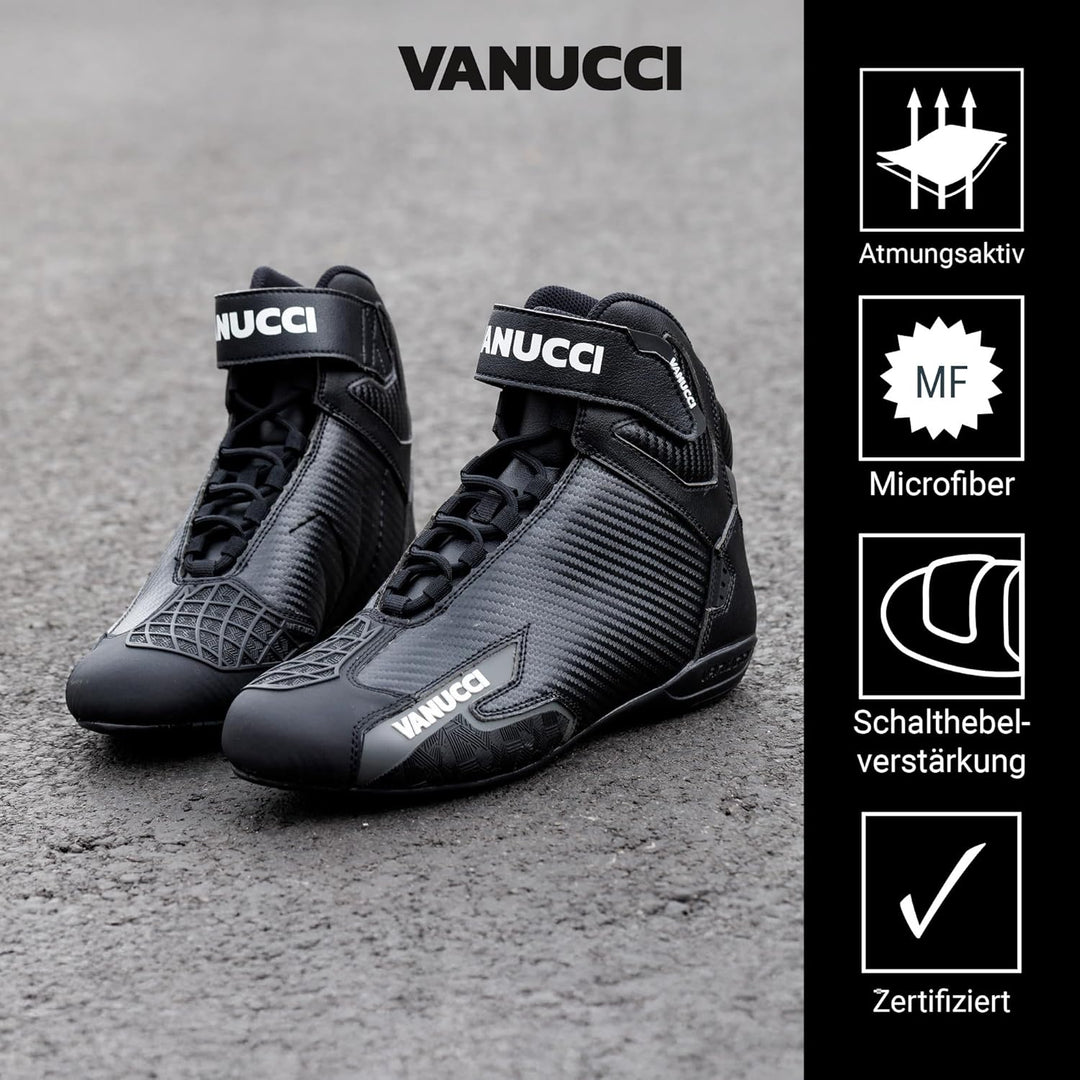 Vanucci VSB-3 Motorradstiefel Herren, Touring Stiefel, Biker Boots, Motorradschuhe Mit CE-Zertifizie