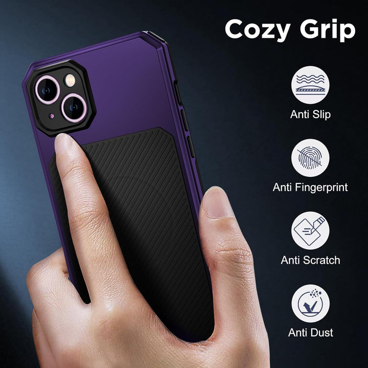 WIFORT Magnetisch Metall Hülle für iPhone 14 Plus Kompatibel mit MagSafe, mit 2 Stück Schutzglas, Mi