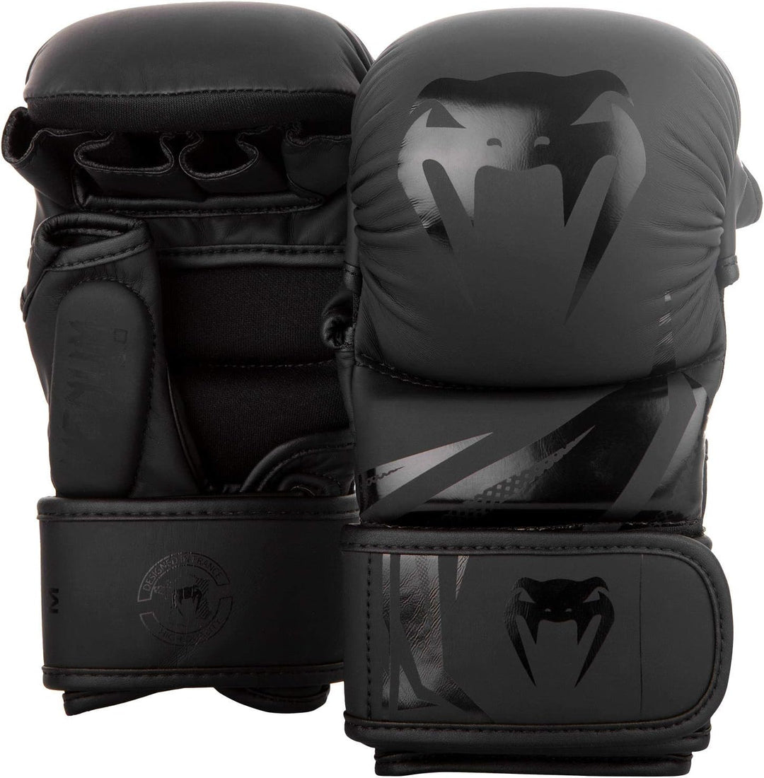 Venum Challenger 3.0 Mma Sparring Handschuhe, Schwarz/Schwarz, M Bundle mit Handgelenk und Armschone
