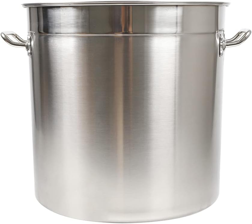 LoyaltyClivia Edelstahl Suppentopf, 50L, Poliert, mit Deckel, Silber, 70L
