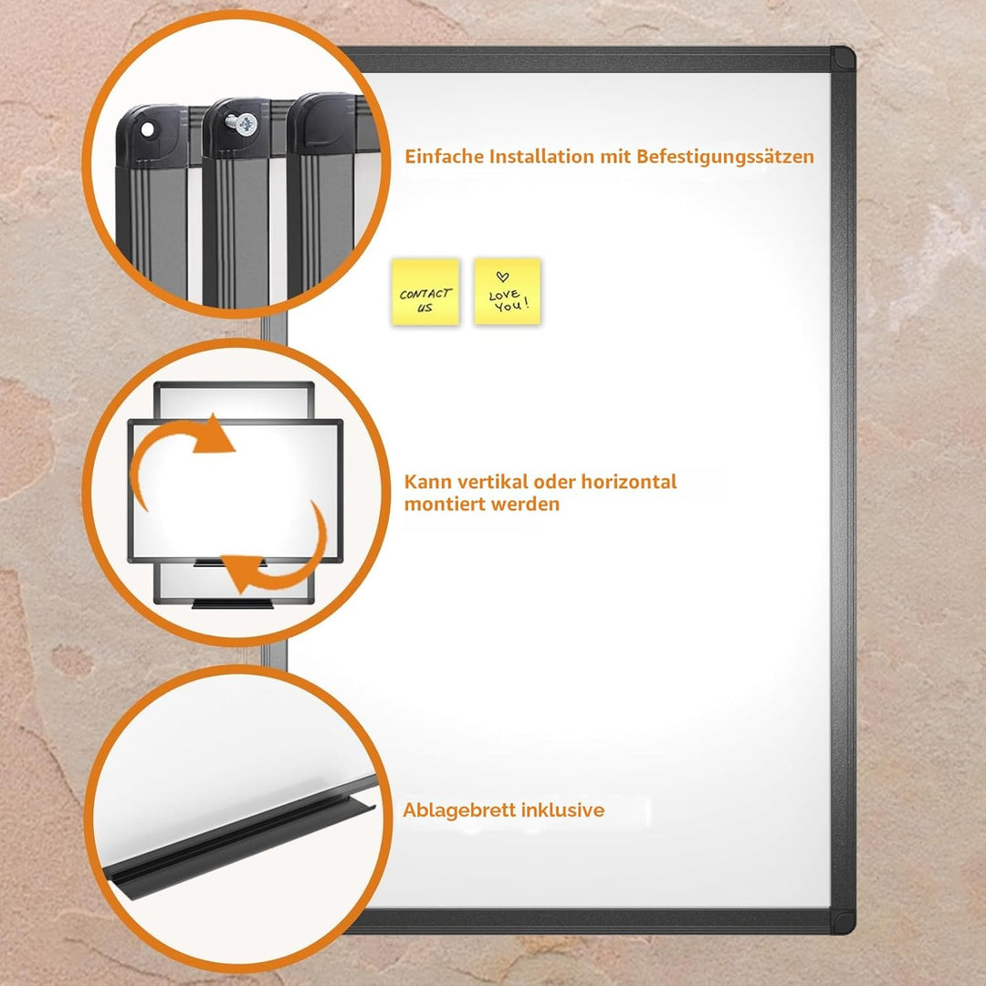 VIZ-PRO Magnetisches, trocken abwischbares Whiteboard 120 x 90 cm, trocken abwischbares Whiteboard m