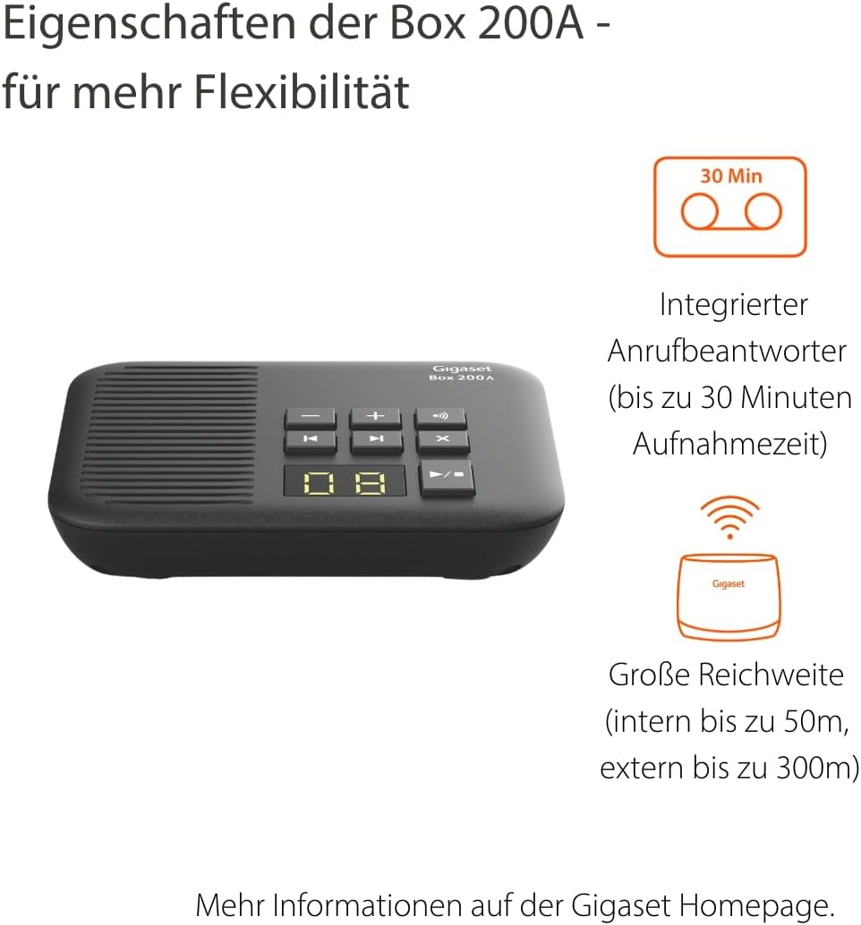 Gigaset Box 200A - DECT-Basis-Station mit Anrufbeantworter für Ihr eigenes Kommunikationssystem mit