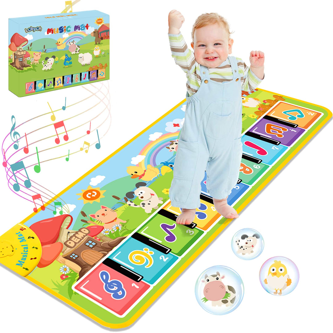 Musikmatte mit 8 Tieren, Baby Spielzeug Musik Klaviermatte Tanzmatte Keyboard Kinder, Mitgebsel Kind