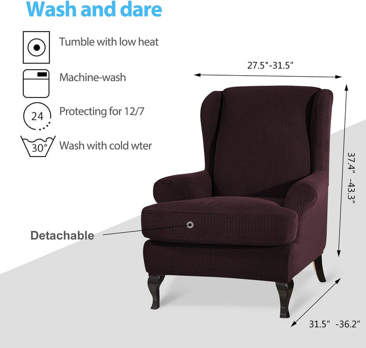 VanderHOME Stretch Sofabezug Ohrensessel husse ohrensessel bezug 1 Sitzer Stretch und antirutsch Ses