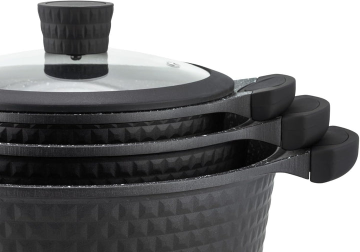 Edenberg 10 TLG Topfset Induktion, 5-teilig, Schwarz, Kochgeschirr-Set, Induktions-Töpfe, Kochtöpfe,