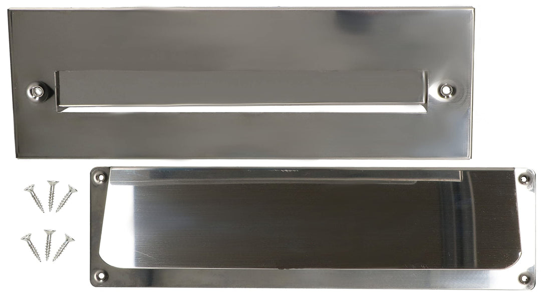KOTARBAU® Briefeinwurf-Klappe für Haustüren 275 x 90 mm Aussen-Einwurfblende Zeitungsklappe Edelstah