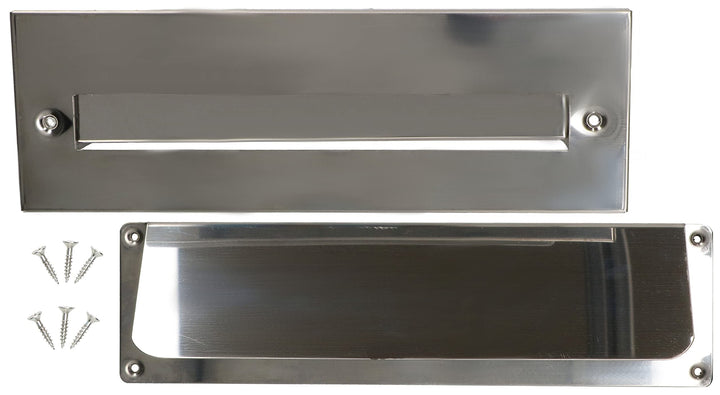 KOTARBAU® Briefeinwurf-Klappe für Haustüren 275 x 90 mm Aussen-Einwurfblende Zeitungsklappe Edelstah