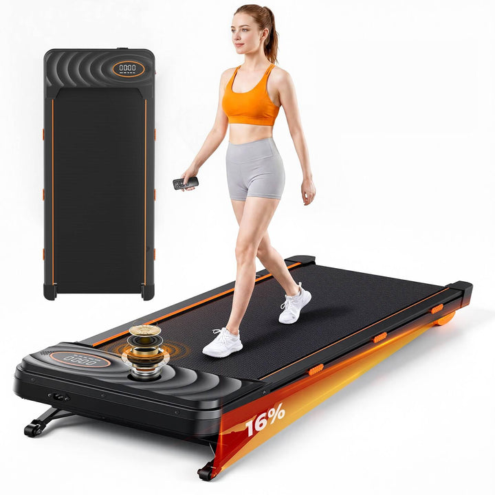 JAGJOG Walking Pad mit 16% Auto Steigung und Bluetooth Lautsprecher | 2,5PS Motor, APP und Fernbedie