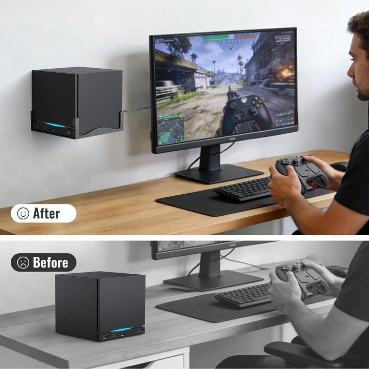 Wandhalterung kompatibel mit Steam Machine, robuste Metallhalterung mit belüftetem Boden, platzspare