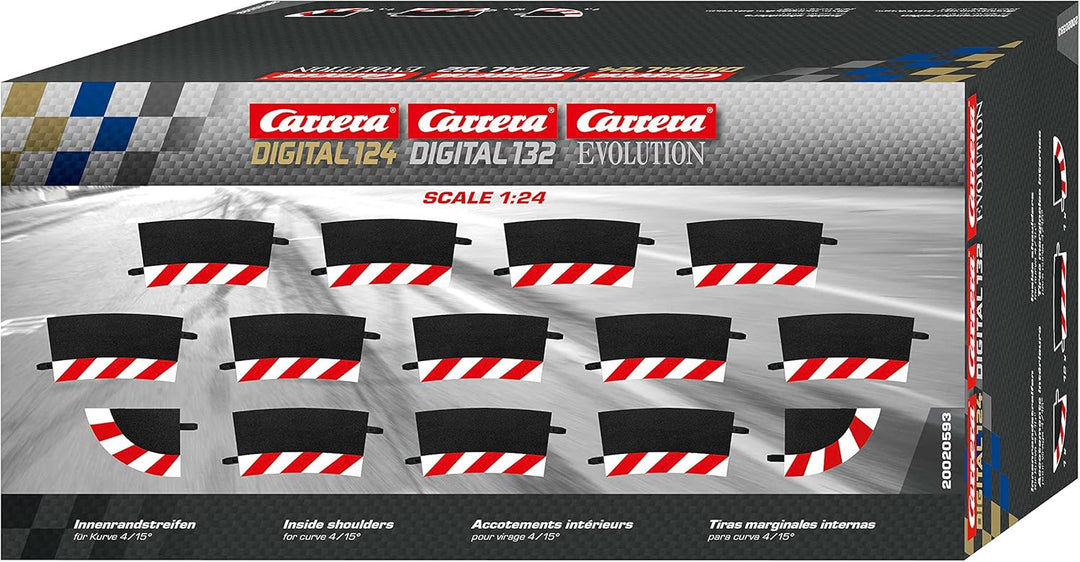 Carrera Evo/Excl. Innenrandstreifen 4/15° rot/Weiss
