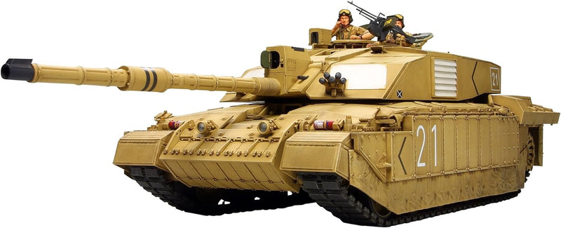 TAMIYA 300035274 - 1:35 Britische Kampfpanzer Challenger 2 Wüste (2), Beige, Schwarz