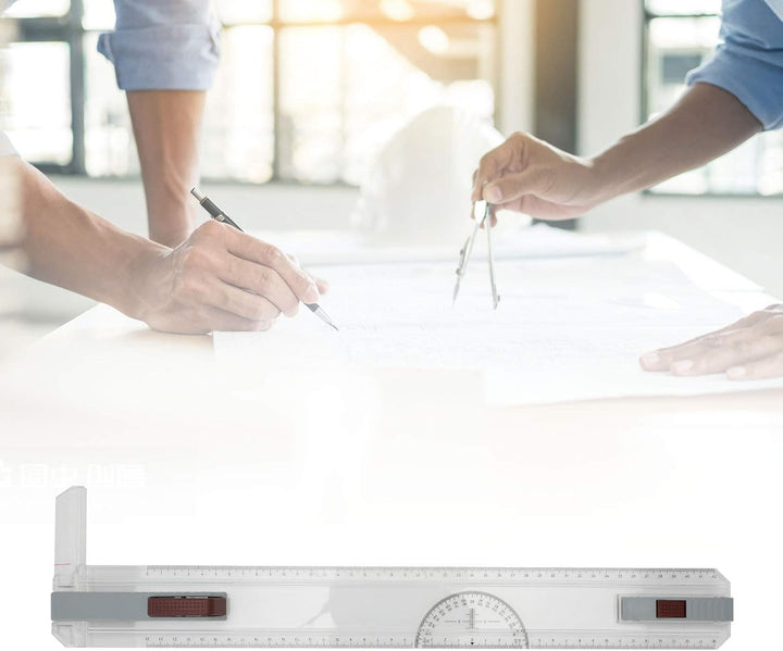 Queiting Zeichenplatte A3 Zeichenbrett Professioneller Zeichentisch mit Schiebelineal Zeichendreieck