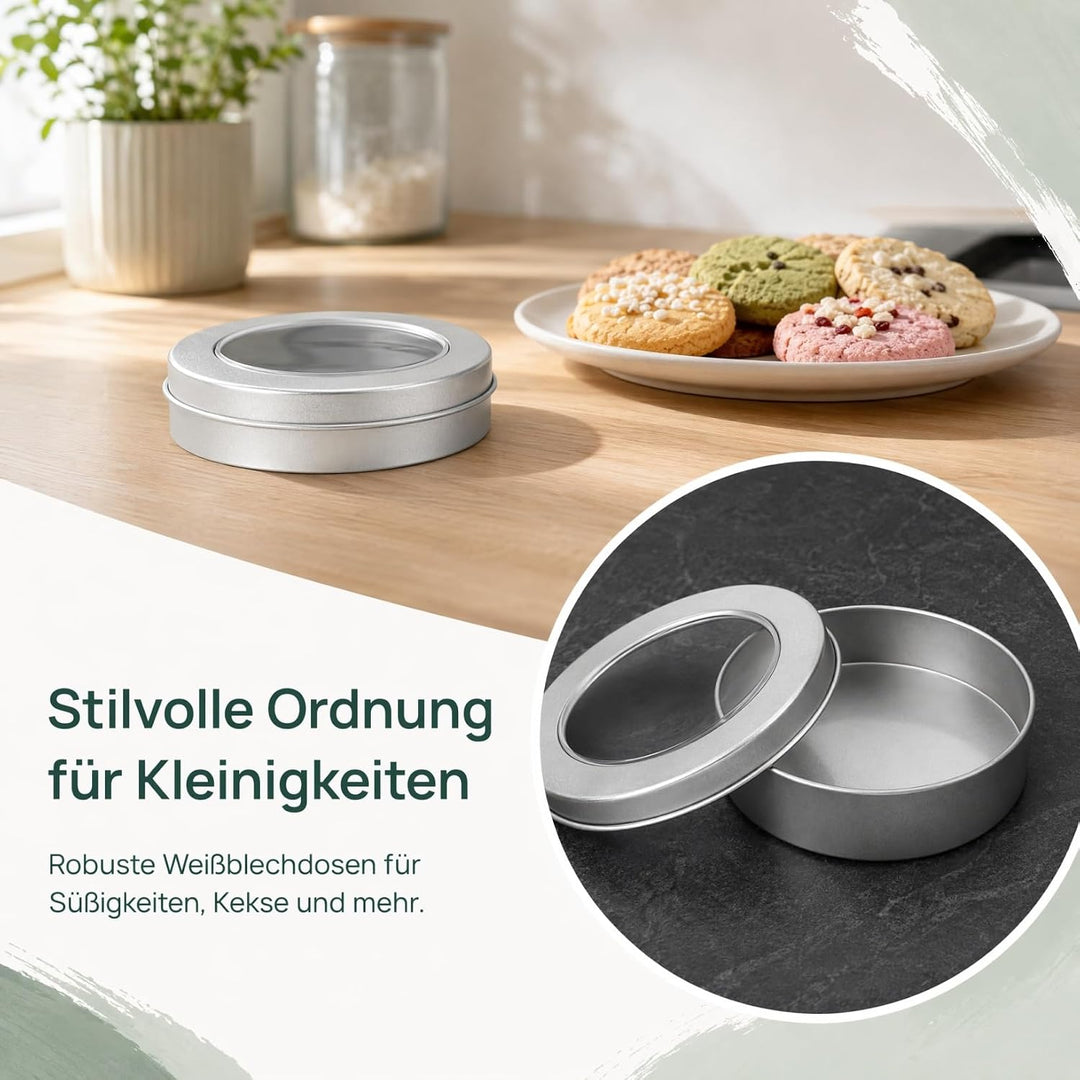 PRETYZOOM 10 StüCk PläTzchendosen Aus WeissBlech Kleine Blechdosen Mit Deckel Runde Aufbewahrungsbox