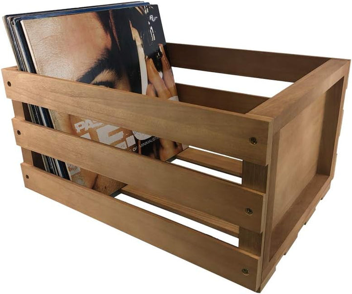 7even Schallplatten Holzkiste/Aufbewahrungskiste, Natur, für LP´s