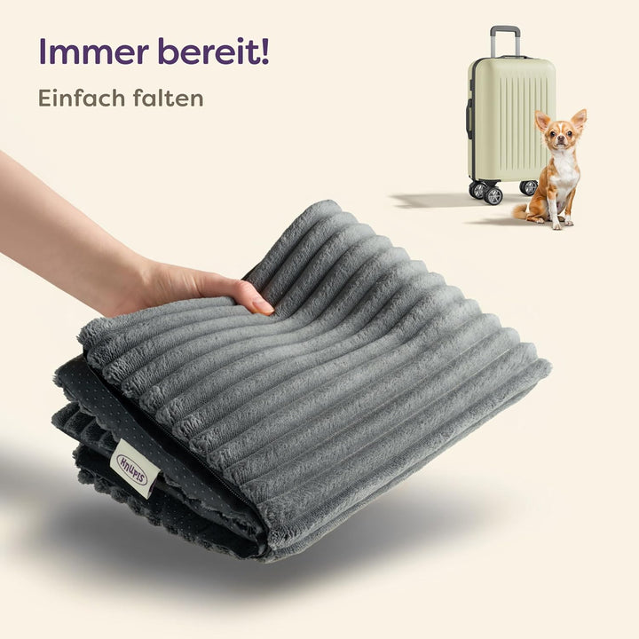 Selbstheizende Wärmedecke Katze 60x45 cm – Weich & Geräuschdämpfend – Waschbarer Bezug – mit Rutschf