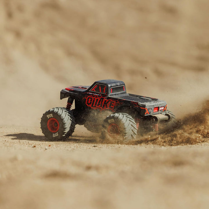 ARRMA RC Truck 1/16 Quake GROM 4X4 RTR Brushed Monster Truck (Akku & Ladegerät enthalten), Rot, ARA2