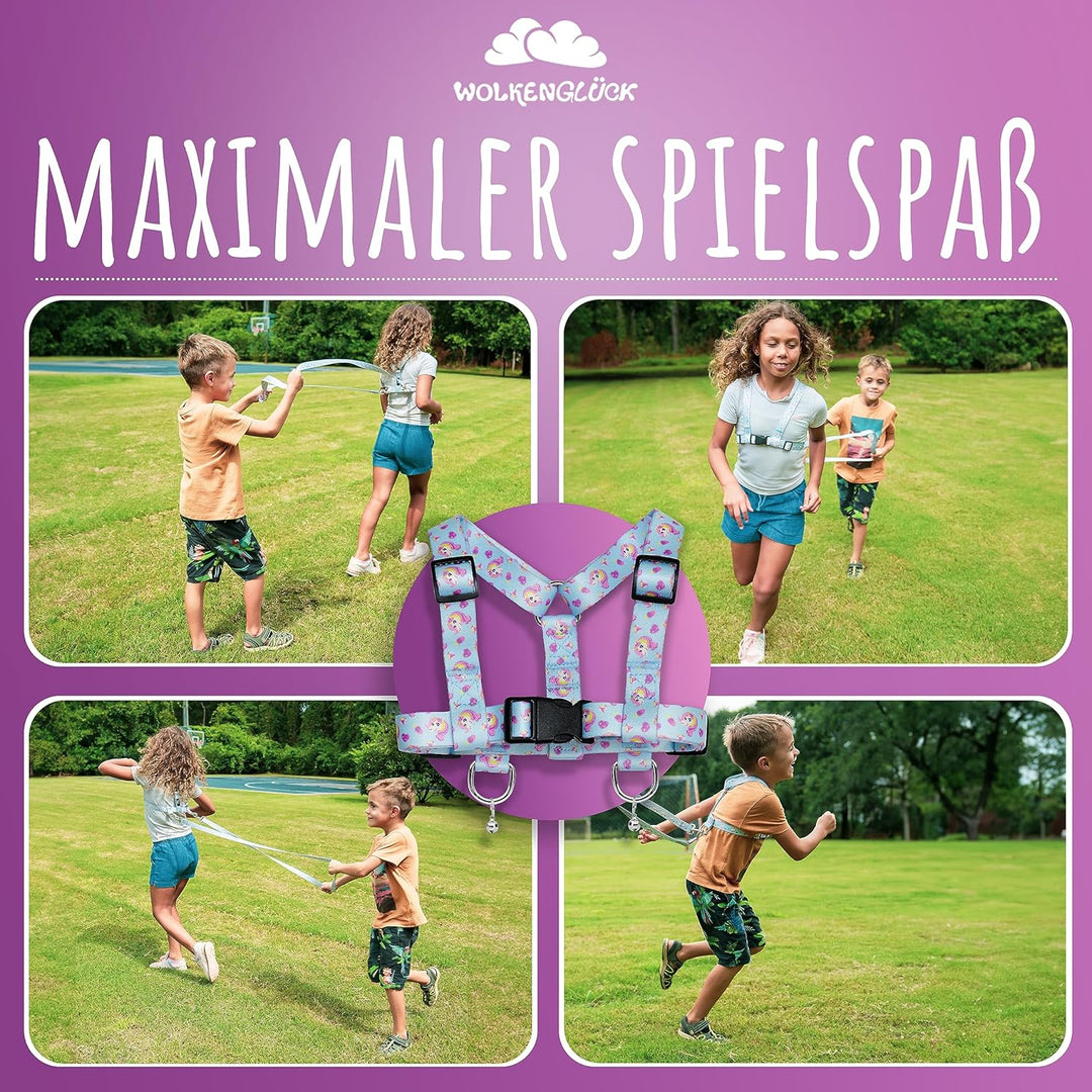 WOLKENGLÜCK® Pferdeleine Kinder [Inkl. Zubehör] - Grössenverstellbare Pferdeleine zum Spielen für Ki
