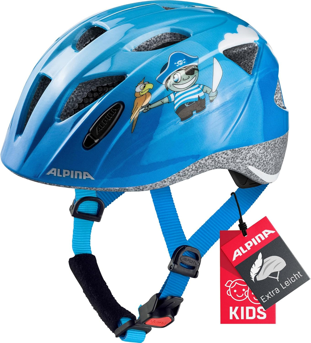 ALPINA XIMO - Leichter, Sicherer & Bruchfester Fahrradhelm Mit Optionalen LED-Licht Für Kinder pirat