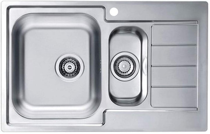 VBChome Einbauspüle mit Hahnloch Rechts 790x500 mm Camping Küchenspüle - Satinstruktur Alveus Line 7