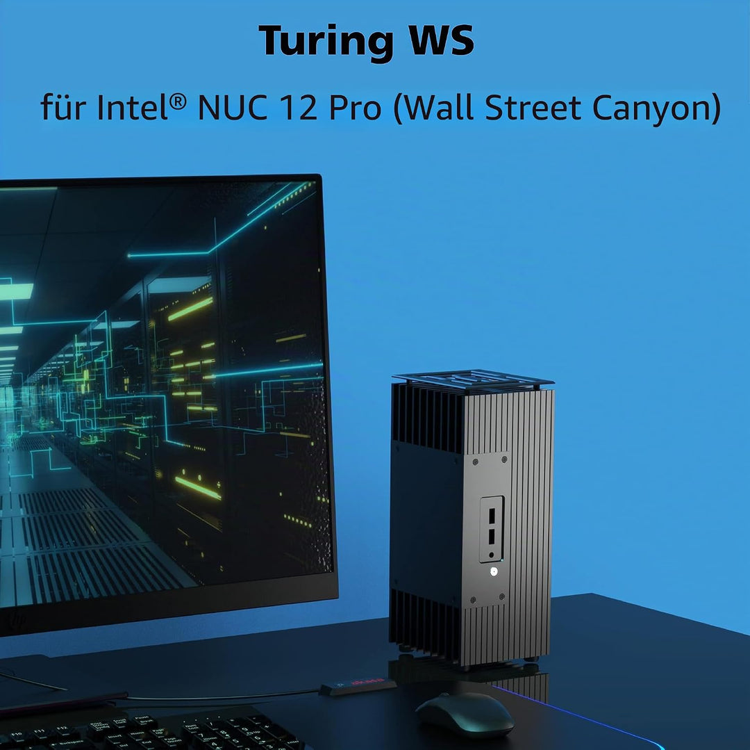 Akasa Turing WS, für Intel® NUC 12/13 Pro (Wall Street Canyon/Arena Canyon), Lüfterloses Gehäuse aus