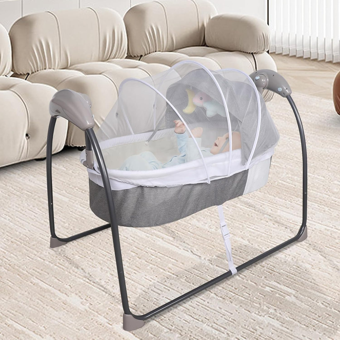 Elektrische Babywiege mit Schaukelfunktion tragbares Schaukelbett für Babys zum Einsatz zu Hause und