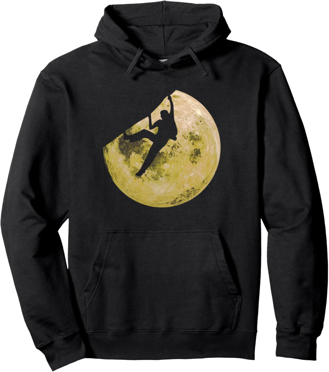 Kletterer Mond Gelb Boulder Kletter Pullover Hoodie
