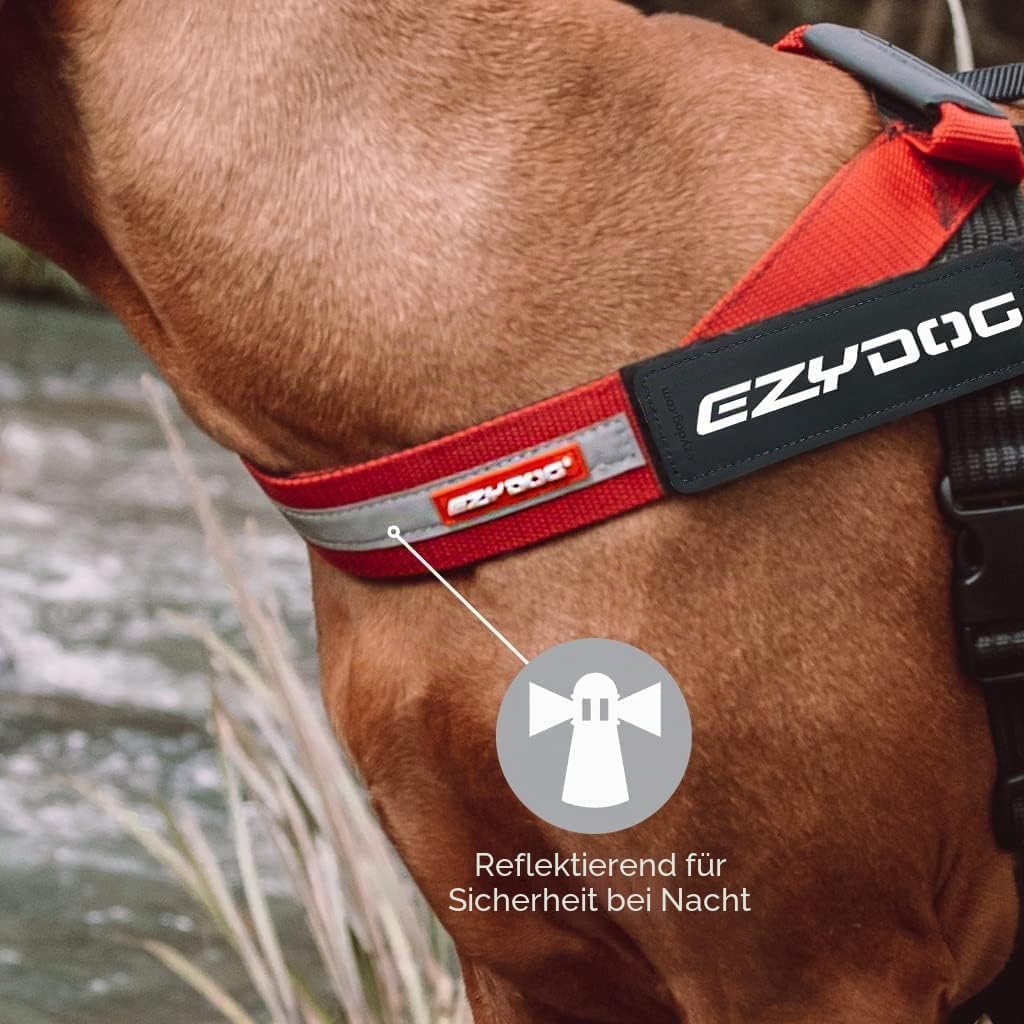 EzyDog Express Hundegeschirr - Norwegergeschirr für Kleine, Mittelgrosse und Grosse Hunde, Reflektie