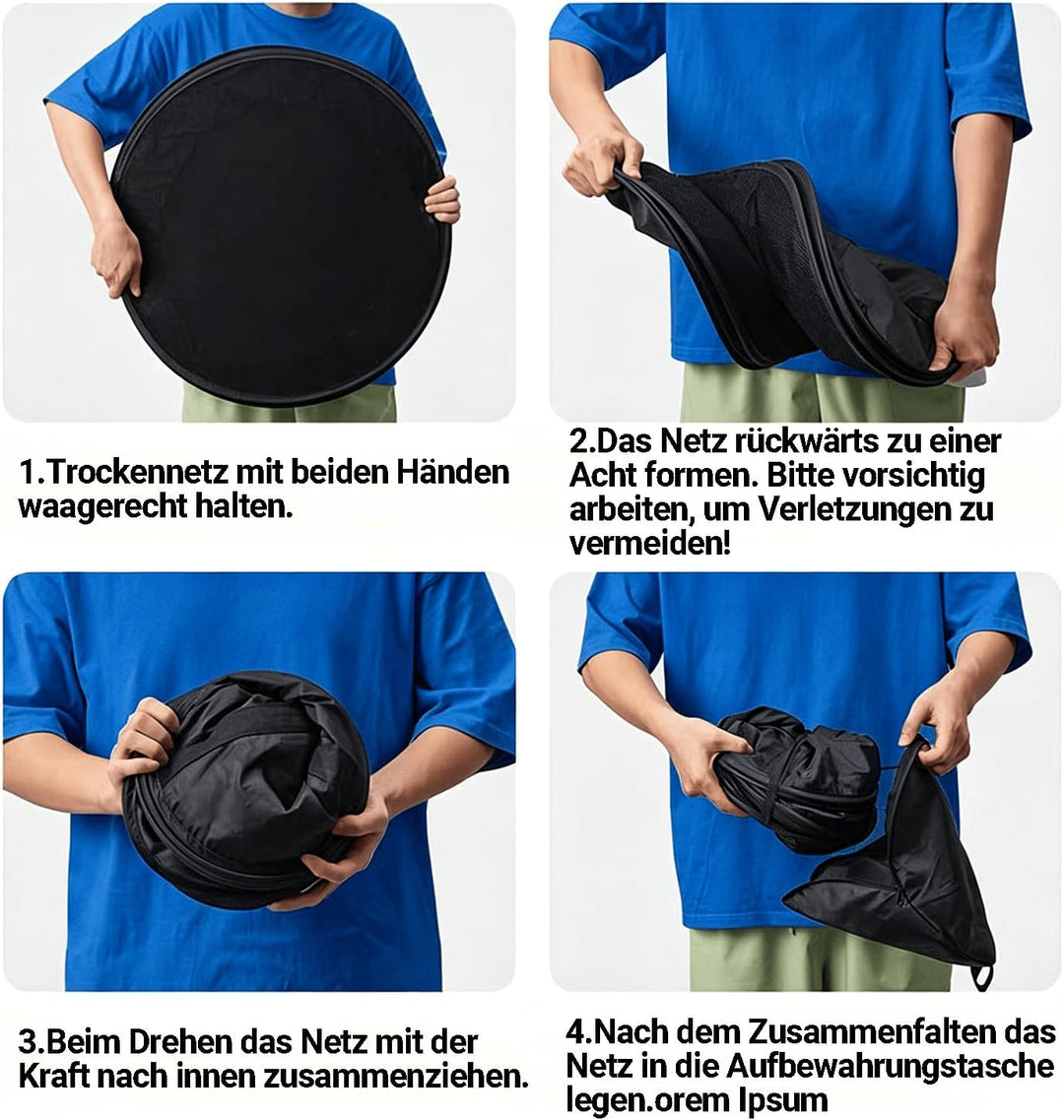 Trockennetz Kräuter,Hängendes Trockengestell mit Reissverschluss, zusammenklappbar Mesh Trockner mit