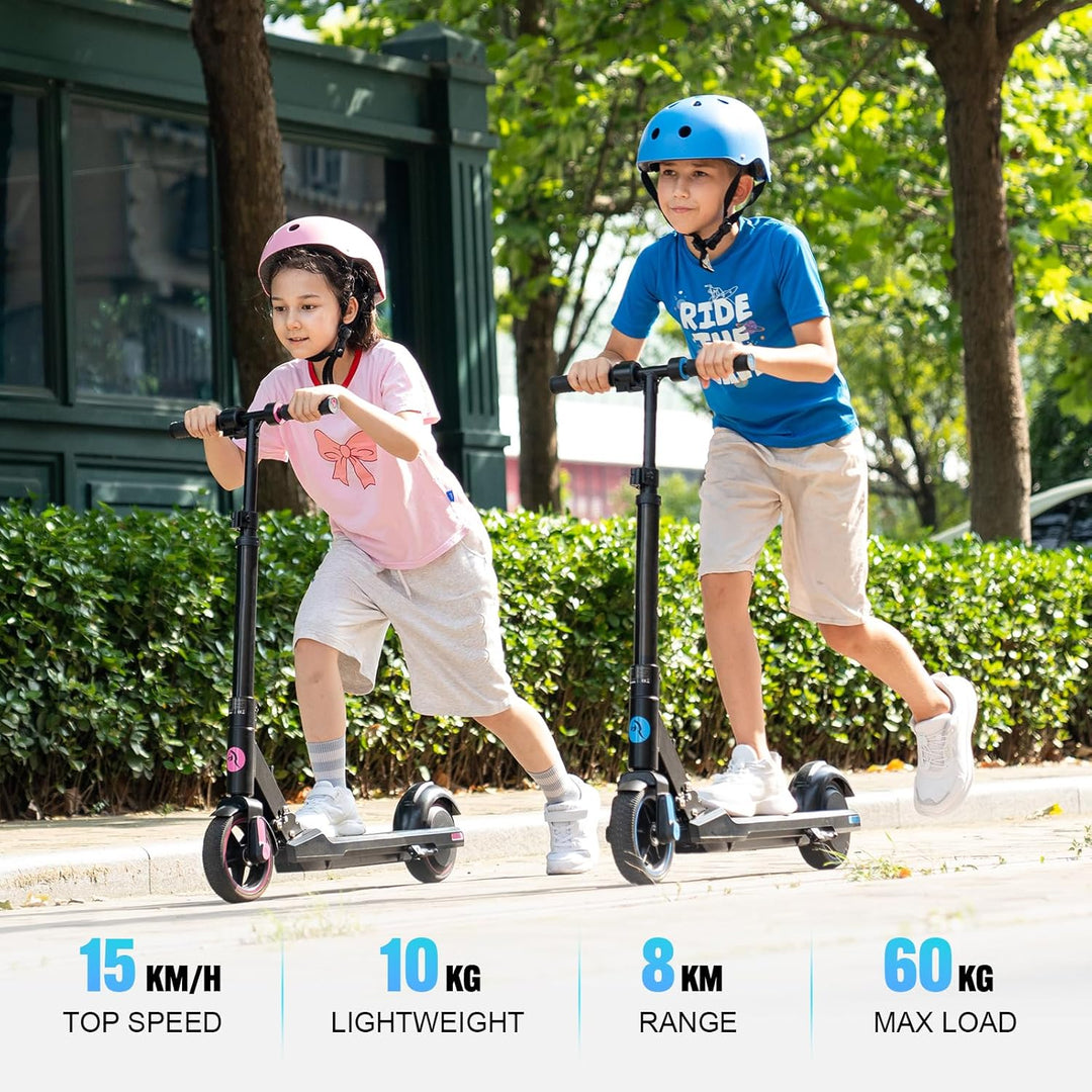 Elektroroller für Kinder im Alter von 6-12 Jahren | Faltbarer E-Scooter mit LED-Display & bunten LED
