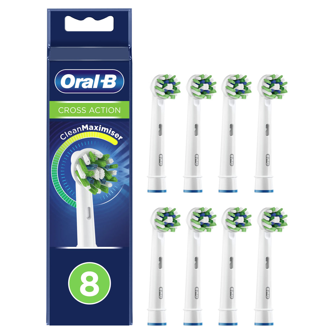 Oral-B CrossAction Bürstenkopf, 8 Stück, Original Elektro-Bürste, mit CleanMaximiser Technologie, We