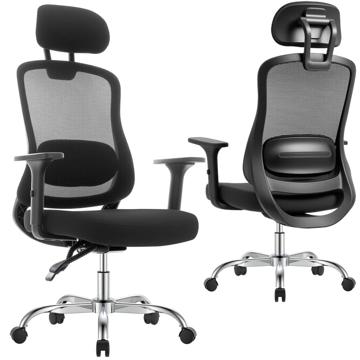 naspaluro Ergonomischer Bürostuhl mit Netzrücken, höhenverstellbar, feststellbare Rückenlehne, Schre