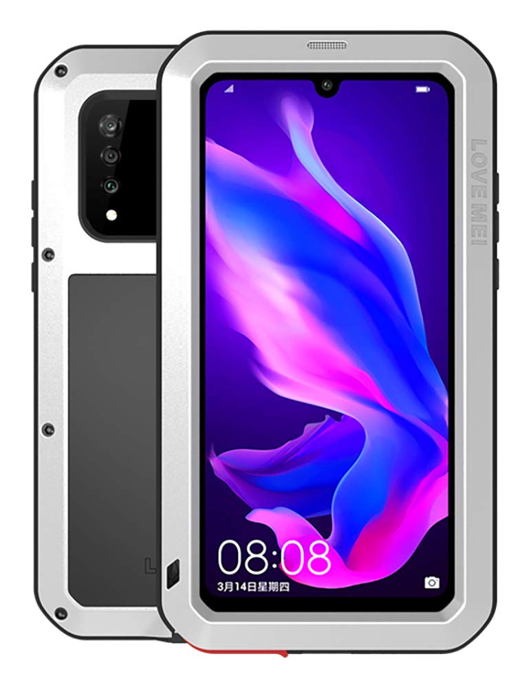 Fonrest Ganzkörper Hülle für Huawei P30 Lite, Love MEI 6,15-Zoll Schwerlast Hybride Aluminium Metall