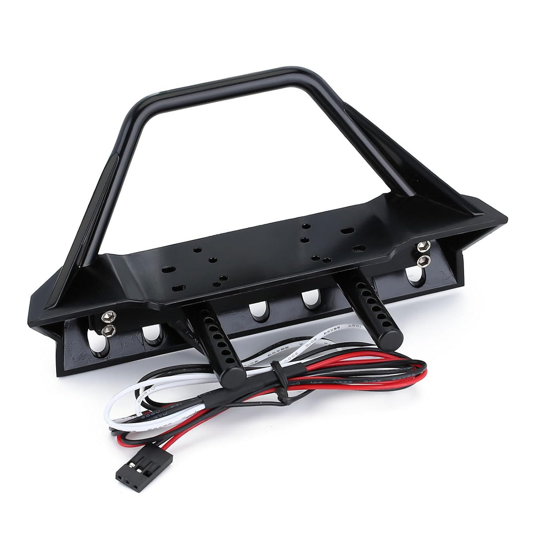 INJORA RC Crawler Front Stossstange mit LED Lampe für 1/10 RC Crawler Axial SCX10 90046 SCX10 III AX