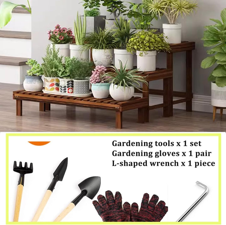 Blumenständer Aus Holz Mehrstöckiges Pflanzenregal Für Innen Balkon-Pflanzenständer Sukkulentenhalte