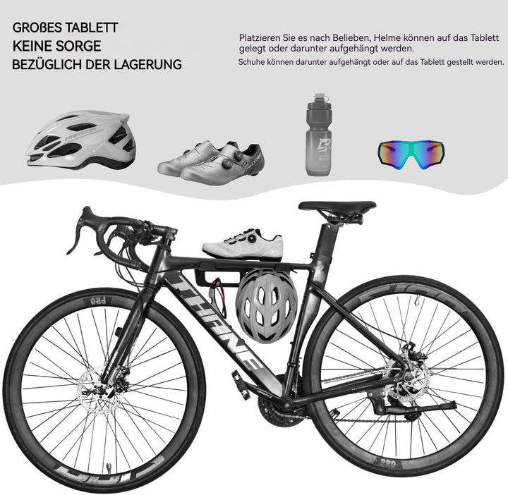 Fahrrad Wandhalterung - Grosse Aufbewahrungsschale 35x30cm für Helme, hält bis 30kg - Geeignet für R
