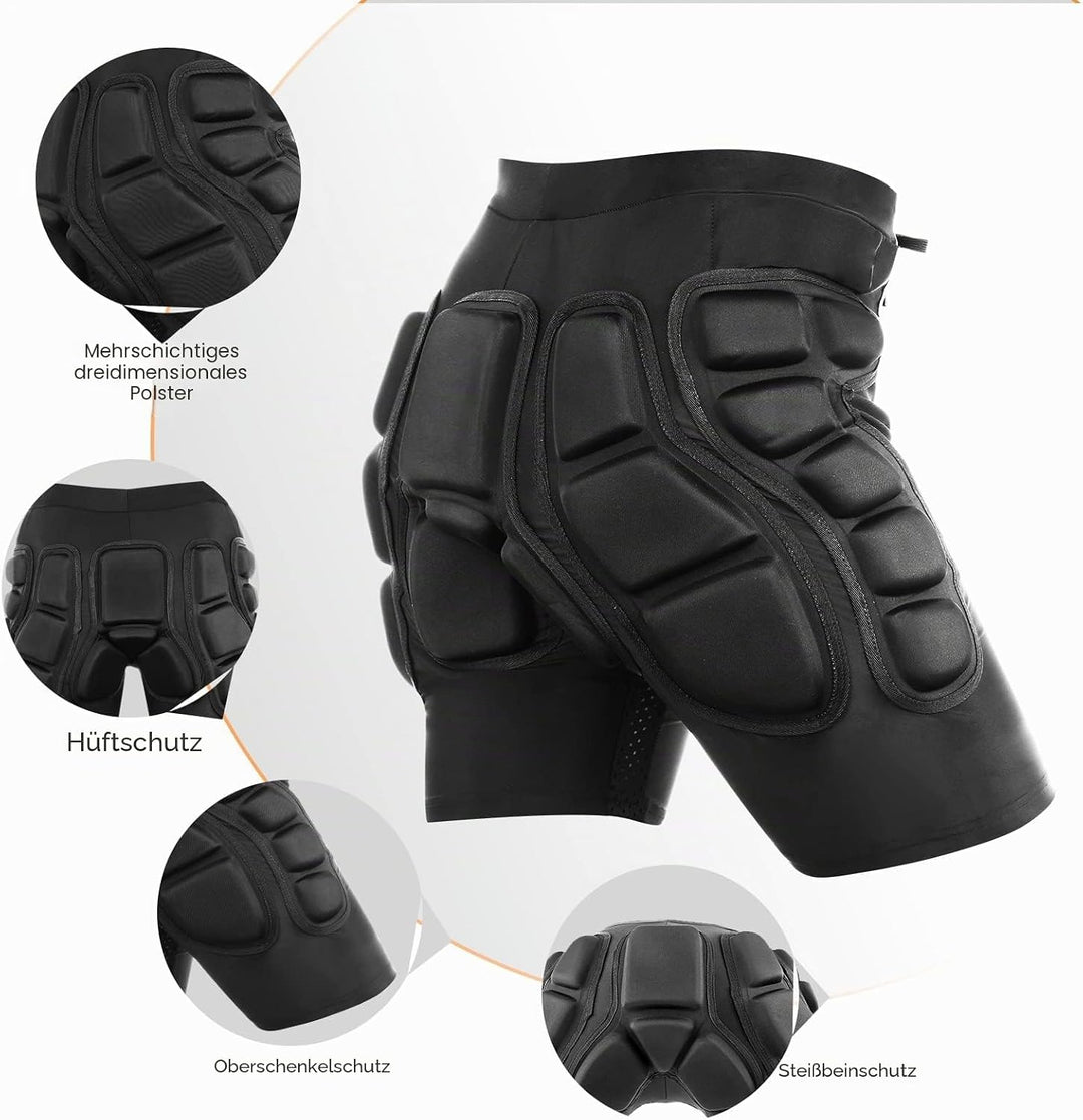 Schützende gepolsterte Shorts, 3D-Schutz, Kurze Hose, Hüftpolster-Kompressionsshorts, Aufprallshorts
