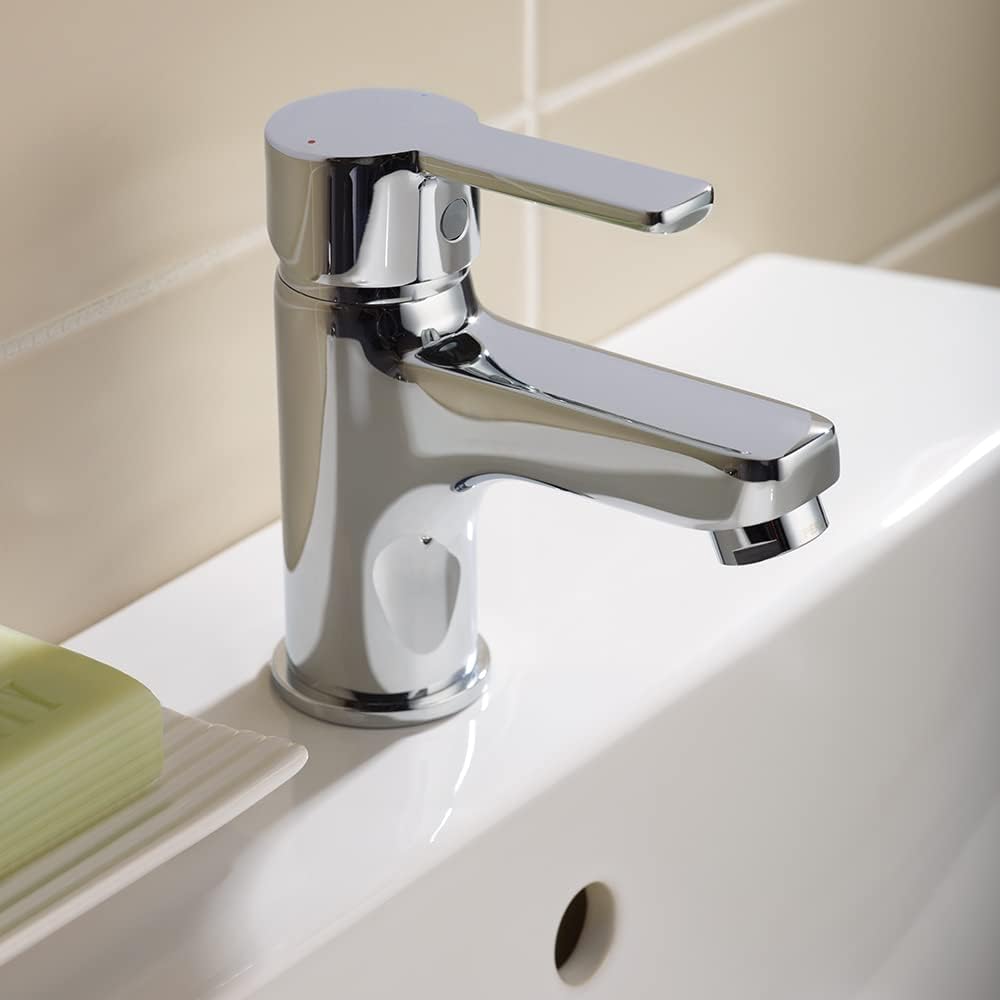 Ideal Standard B1148AA Calista Einhebel-Einloch-Waschtischmischer mit Ablaufgarnitur, Chrom Basin Mi