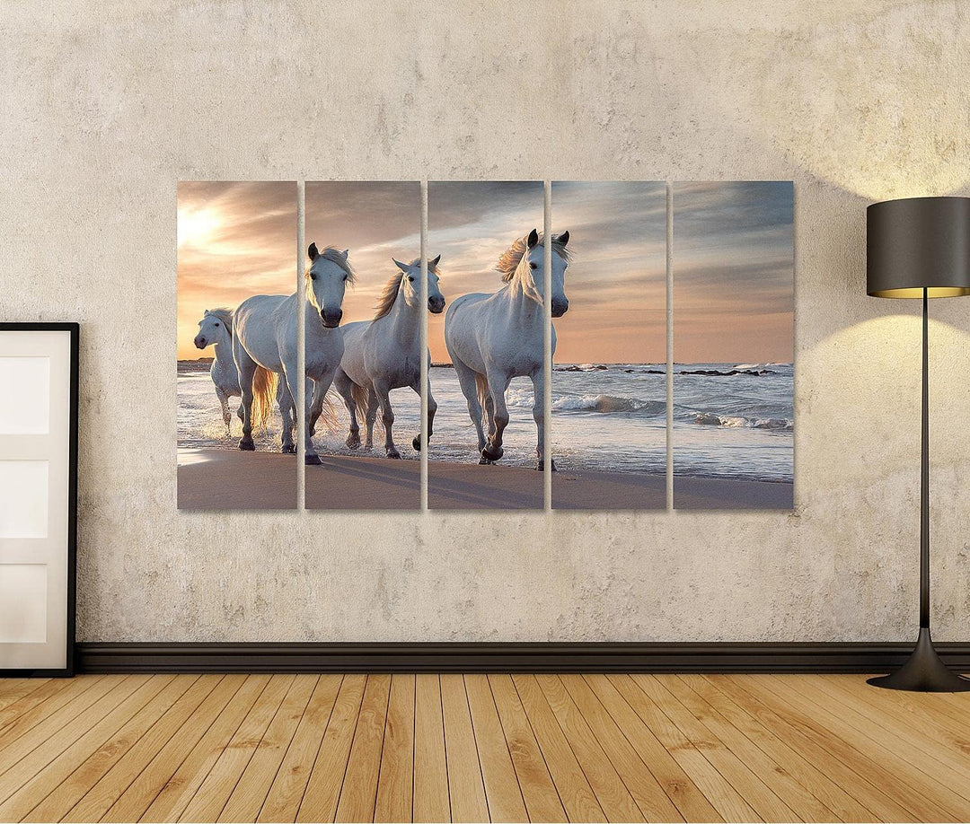 islandburner Bild auf Leinwand Weisse Pferde Camargue Frankreich Herde Bilder Wandbilder Poster Lein