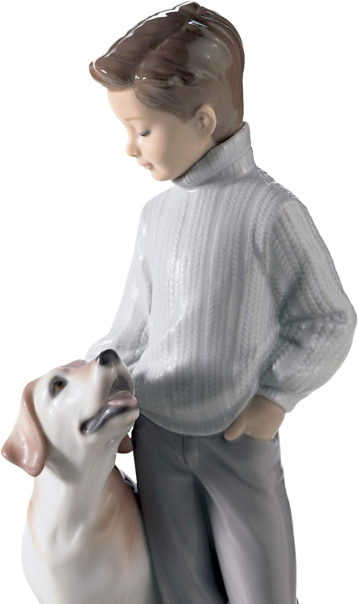 LLADRÓ Hunde Figur Mein Allerbester Freund. Junge. Porzellan.